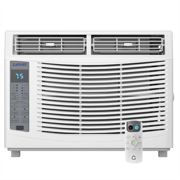 6,000 BTU Window Air Conditioner with Remote Control, Cools Up to 250 Sq.Ft, 3 Cooling & Fan Speeds, Quiet Operation, LED Digital Display & Easy Installation for Bedroom Office