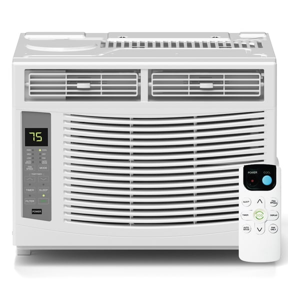 6,000 BTU Window Air Conditioner, Smart Window AC Unit with Remote, Energy Saving, Easy Install Kit, Cools up to 250 Square Feet