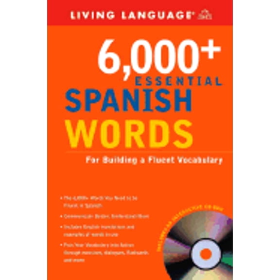Pre-Owned 6,000+ Essential Spanish Words, Essential Vocabulary Ser., by Living Language, Paperback, FOREIGN LANGUAGE STUDY / Spanish, English,