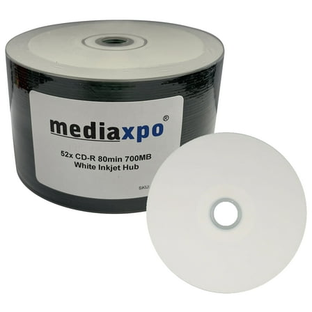 CheckOutStore 6000 Grade A 52x CD-R 80min 700MB White Inkjet Hub Printable (Shrink Wrap)