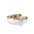 thumbnail image 1 of 6.00MM D-F VS Moissanite Engagement Ring With Diamonds (0.68 ct Moissanite Weight, 0.85 ctw dew) Engagement Set Braided 14K Gold, 1 of 2