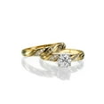 thumbnail image 1 of 6.00MM D-F VS Moissanite Engagement Ring With Diamonds (0.68 ct Moissanite Weight, 0.85 ctw dew) Round Shape 14K Gold, 1 of 2
