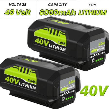 6000mAh High Capacity 40 Volt Replacement for Ryobi 40V Battery Compatible with Ryobi 40 Volt Lithium Battery OP4026A OP4015 OP4040 OP40201 OP4050A OP4015 OP40261 OP4030 OP40401 OP4060 Tools (Green)