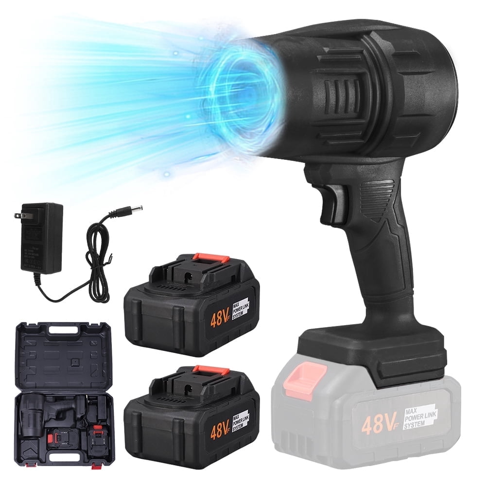 Electric Cordless Leaf Blower, DFITO Mini Cordless Leaf Blower with 2 x 3.0Ah Batteries and Charger for Lawn, Patio, Car Dryer Air Blower Turbo Fan