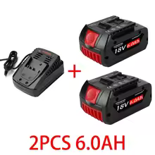 6.0ah Rechargeable Lithium Ion Battery for Bosch 18V 6000mah A Backup Battery Portable Replacement GBA GBH GSR GSB BAT609 BAT618G BAT619 BAT621 BAT620 Cordless Power Tools LED Indicator
