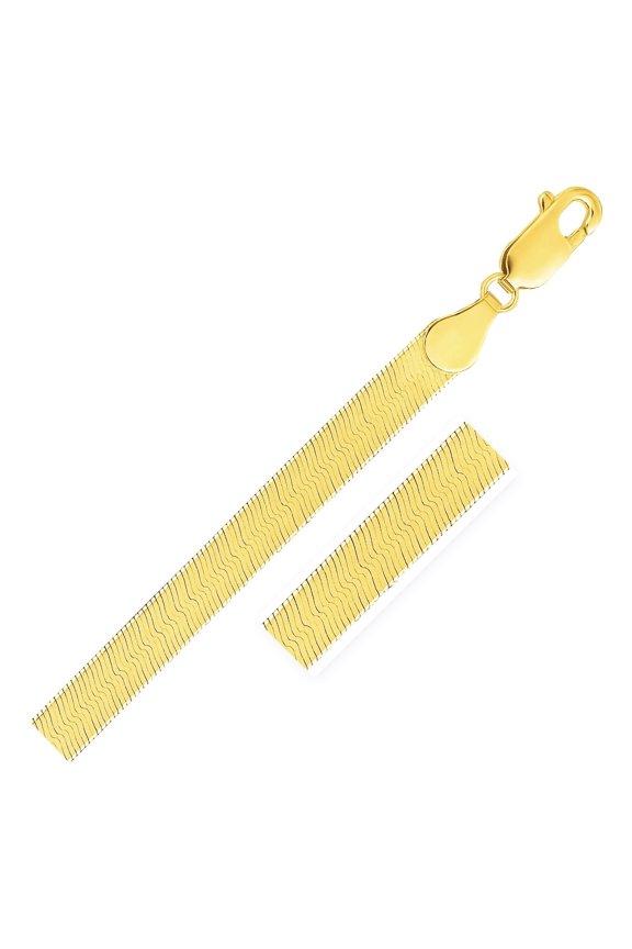 6.0mm 14k Yellow Gold Super Flex Herringbone Chain Size 18 inches
