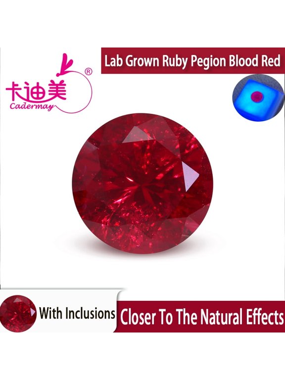 6.0mm 20pcs Round Cut Lab Grown Pegion Blood Red Ruby Loose Stone With Inclusions For Rings Necklace Customized Smart Jewelry