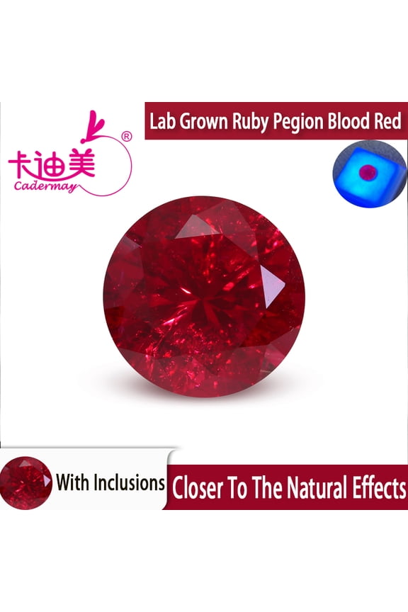 6.0mm 20pcs Round Cut Lab Grown Pegion Blood Red Ruby Loose Stone With Inclusions For Rings Necklace Customized Smart Jewelry