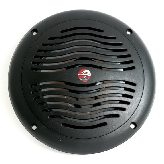 6 1/2" 2-Way Waterproof Black Marine Speaker - 6.5 Inch Integral Grill RV Boat
