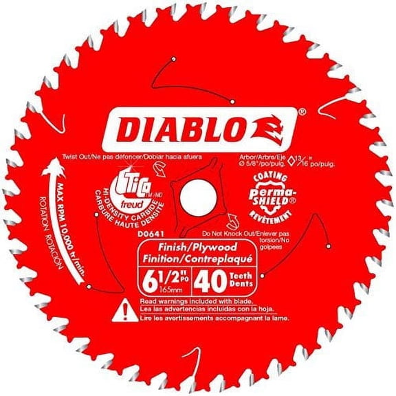 6-1/2" 40 Tooth Carbide Finishing Circular Saw Blade