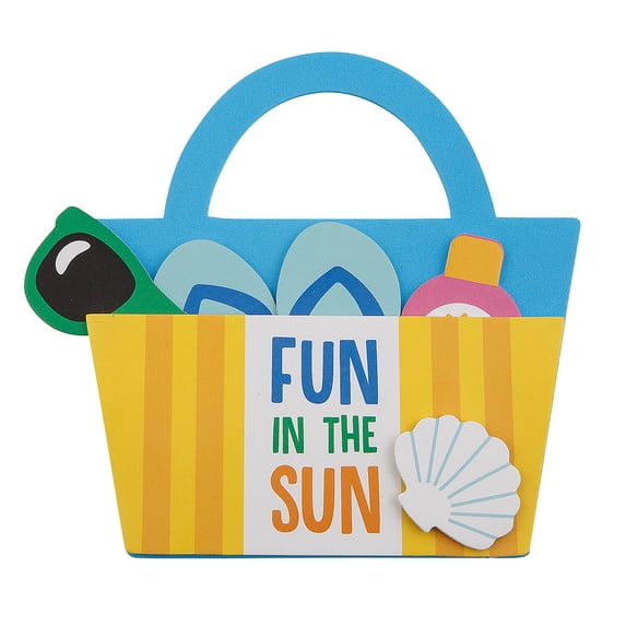 6 1/2" Beach Tote Hanging Sign Foam Craft Kit - Makes 12