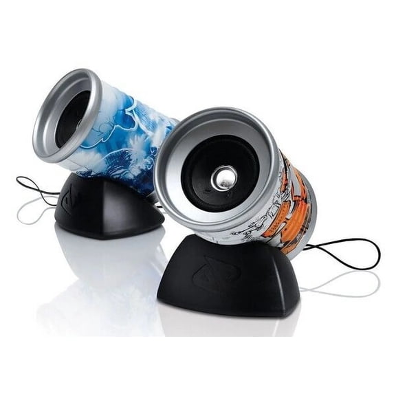 6 1/2" Boosted Tin Can Computer / Cell Phone Retro Stylish Speaker Set