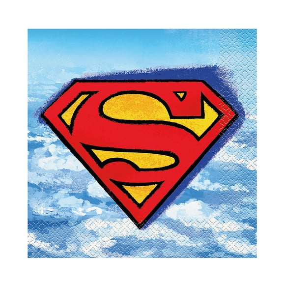 6 1/2" DC Comics Superman Party Emblem Disposable Paper Luncheon Napkins 16 count