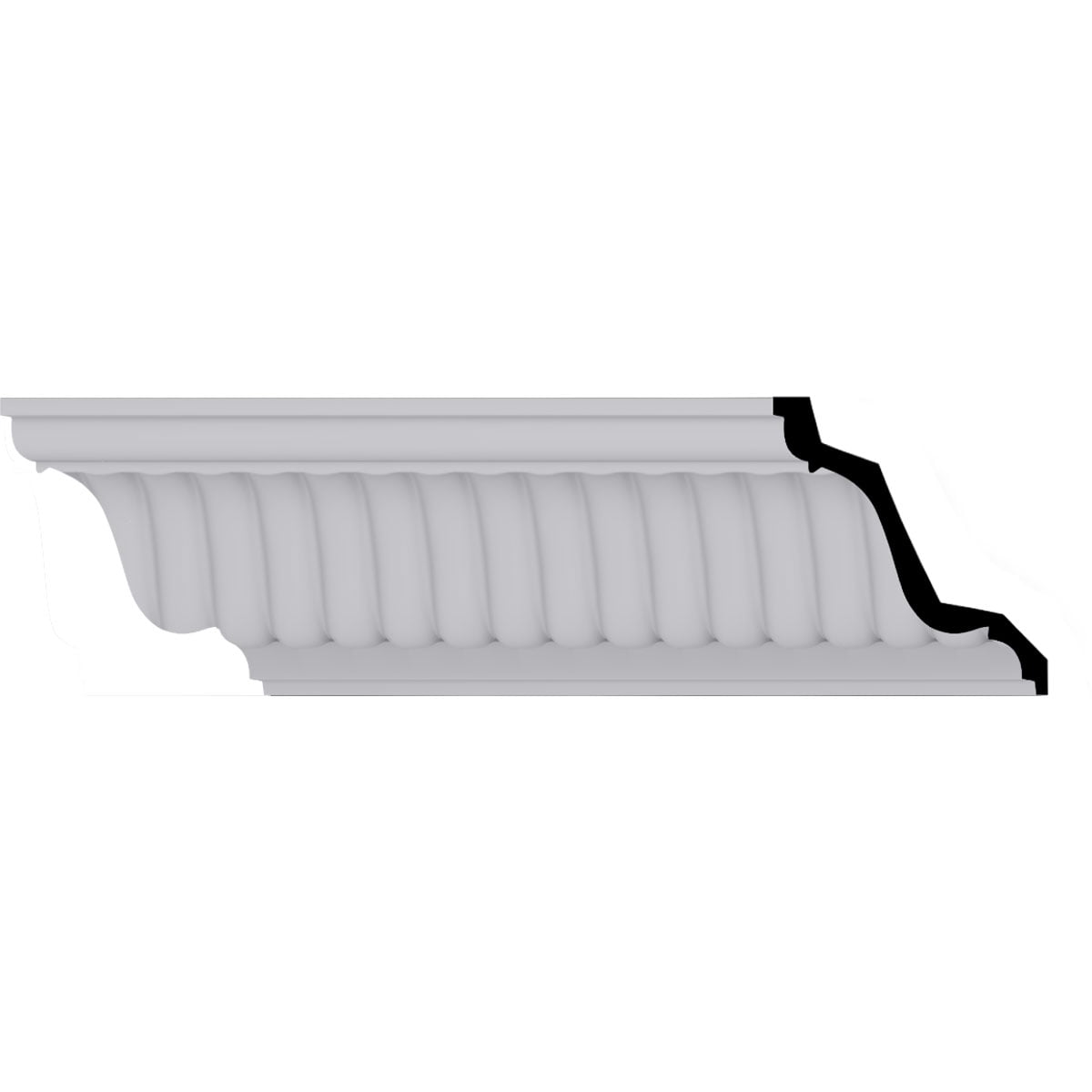 Carrillo Large White Polyurethane Crown Moulding, 94.5 inches