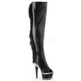 thumbnail image 1 of 6 1/2"heel, 2 1/2" pf peep toe thigh high boot, side zip - blk faux leather/blk matte, 11, 1 of 6