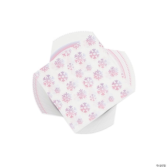 6 1/2" Pastel Arctic Wonderland Snowflakes Disposable Paper Luncheon Napkins 24 Count