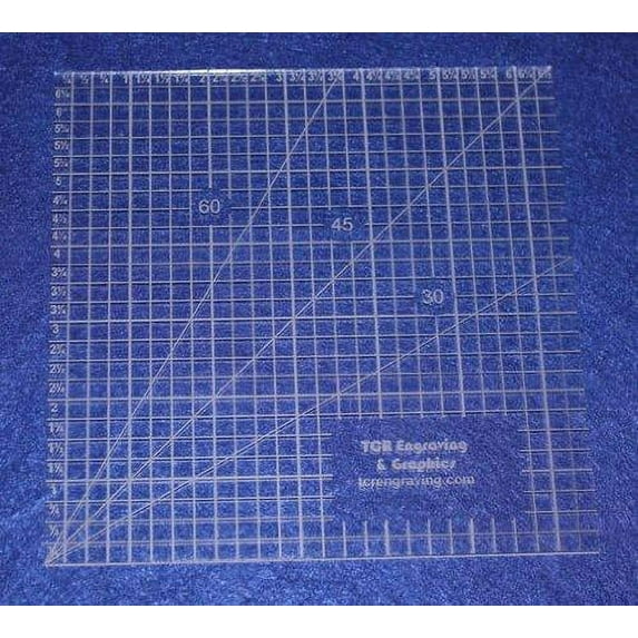 6 1/2" Square Ruler. Acrylic 1/8" thick. Quilting/Sewing