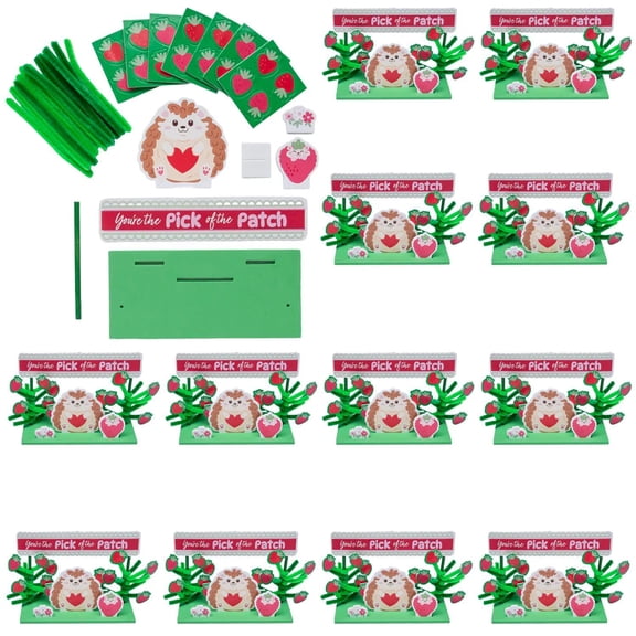 6 1/2" x 4 1/2" 3D Scene Love in Bloom Hedgehog Strawberry Patch Craft Kit - Makes 12