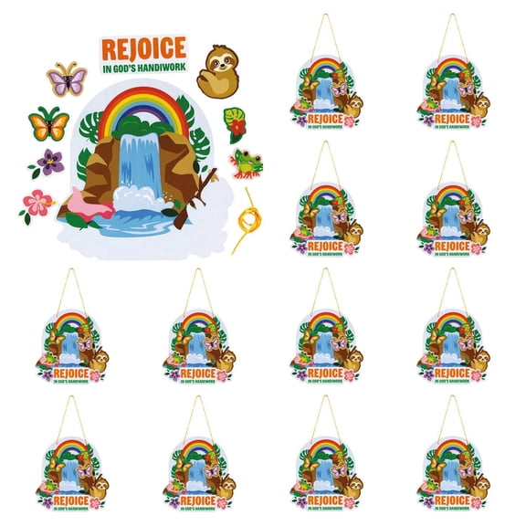 6 1/2" x 6 1/2" Rainforest VBS Rejoice in Gods Handiwork Sign Craft Kit - Makes 12
