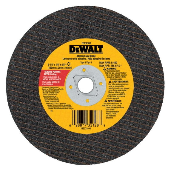 6-1/2"x1/8" Metal Abrasive Saw Bld(blk)