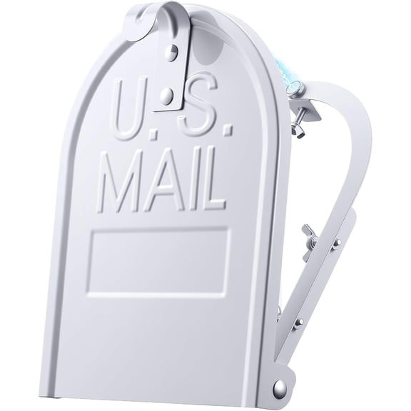 6 1/4 Inch (W) by 8 Inch (H) Mailbox Door Replacement Kit, White Metal Screw-Fixed Front Cover for Brick or Standard Mailboxes, No-Drill Repair Part for Rusted, Loose or Missing Hinges(White)