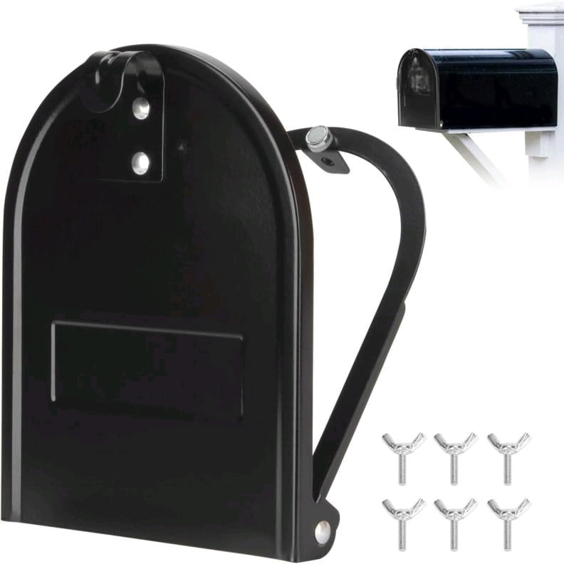 6 1/4"(W) x 8 1/4"(H) Mailbox Door Replacement, Metal Mailbox Door Front Panel for Brick Mailbox Door, Mail Box Snap-in Replacement Parts Postbox Insert Repair Kit