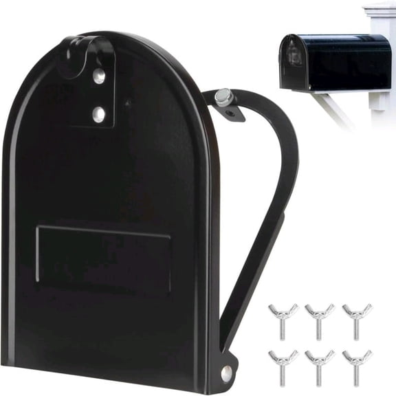 6 1/4"(W) x 8 1/4"(H) Mailbox Door Replacement, Metal Mailbox Door Front Panel for Brick Mailbox Door, Mail Box Snap-in Replacement Parts Postbox Insert Repair Kit
