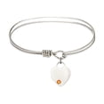 thumbnail image 1 of 6 1/4 inch Oval Eye Hook Bangle Bracelet w/ Heart medal charm w/ November Yellow Swarovski Crystal, 1 of 3
