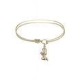 thumbnail image 1 of 6 1/4 inch Oval Eye Hook Bangle Bracelet w/ Praying Girl medal charm w/ Rose Swarovski Crystal, 1 of 3