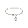 thumbnail image 1 of 6 1/4 inch Oval Eye Hook Bangle Bracelet w/ St. Agnes of Rome in Sterling Silver, 1 of 3