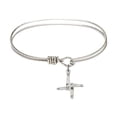 thumbnail image 1 of 6 1/4 inch Oval Eye Hook Bangle Bracelet w/ St. Brigid Cross in Sterling Silver, 1 of 3