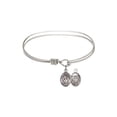 thumbnail image 1 of 6 1/4 inch Oval Eye Hook Bangle Bracelet w/ St. Christopher/Coast Guard in Sterling Silver, 1 of 3
