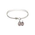 thumbnail image 1 of 6 1/4 inch Oval Eye Hook Bangle Bracelet w/ St. Christopher/Figure Skating in Sterling Silver, 1 of 3