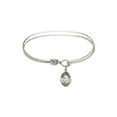 thumbnail image 1 of 6 1/4 inch Oval Eye Hook Bangle Bracelet w/ St. Madeline Sophie Barat in Sterling Silver, 1 of 3