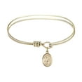 thumbnail image 1 of 6 1/4 inch Oval Eye Hook Bangle Bracelet w/ St. Patrick in Gold-Filled, 1 of 3