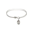 thumbnail image 1 of 6 1/4 inch Oval Eye Hook Bangle Bracelet w/ St. Walter of Pontnoise in Sterling Silver, 1 of 3