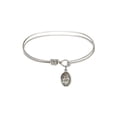 thumbnail image 1 of 6 1/4 inch Oval Eye Hook Bangle Bracelet w/ Sts. Cosmas & Damian in Sterling Silver, 1 of 3