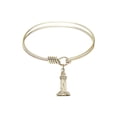 thumbnail image 1 of 6 1/4 inch Round Eye Hook Bangle Bracelet w/ Lighthouse in Gold-Filled, 1 of 3