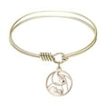 thumbnail image 1 of 6 1/4 inch Round Eye Hook Bangle Bracelet w/ Madonna and Child in Gold-Filled, 1 of 3