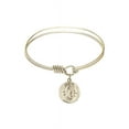 thumbnail image 1 of 6 1/4 inch Round Eye Hook Bangle Bracelet w/ Our Lady of Guadalupe in Gold-Filled, 1 of 1