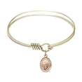 thumbnail image 1 of 6 1/4 inch Round Eye Hook Bangle Bracelet w/ St. Aidan of Lindesfarne in Gold-Filled, 1 of 3