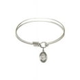 thumbnail image 1 of 6 1/4 inch Round Eye Hook Bangle Bracelet w/ St. Bruno in Sterling Silver, 1 of 3