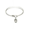 thumbnail image 1 of 6 1/4 inch Round Eye Hook Bangle Bracelet w/ St. Ignatius of Loyola in Sterling Silver, 1 of 3
