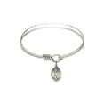 thumbnail image 1 of 6 1/4 inch Round Eye Hook Bangle Bracelet w/ St. Maurus in Sterling Silver, 1 of 3