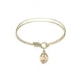 thumbnail image 1 of 6 1/4 inch Round Eye Hook Bangle Bracelet w/ St. Norbert of Xanten in Gold-Filled, 1 of 3