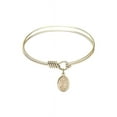 thumbnail image 1 of 6 1/4 inch Round Eye Hook Bangle Bracelet w/ St. Roch in Gold-Filled, 1 of 3