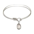 thumbnail image 1 of 6 1/4 inch Round Eye Hook Bangle Bracelet w/ St. Rose Philippine Duchesne in Sterling Silver, 1 of 3