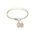 thumbnail image 1 of 6 1/4 inch Round Eye Hook Bangle Bracelet w/ St. Sebastian / Rodeo in Gold-Filled, 1 of 3