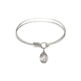 thumbnail image 1 of 6 1/4 inch Round Eye Hook Bangle Bracelet w/ St. Veronica in Sterling Silver, 1 of 3