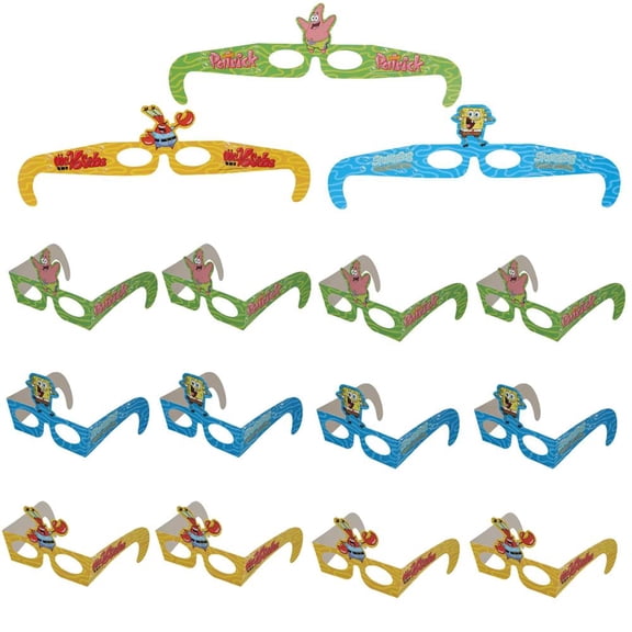 Fun Express 6 1/4" x 4" SpongeBob SquarePants Character Cardstock Novelty Glasses 12 Pc.